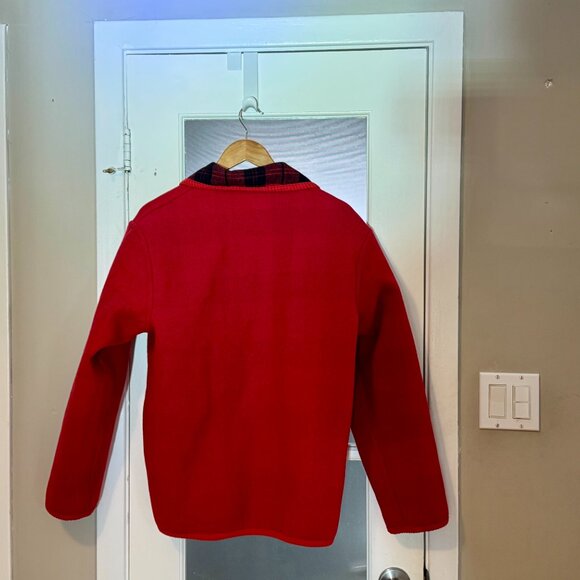 🧥 Vintage Reversible 100% Wool Plaid Jacket | Red Buffalo Check / Solid Red | M - Picture 4 of 5